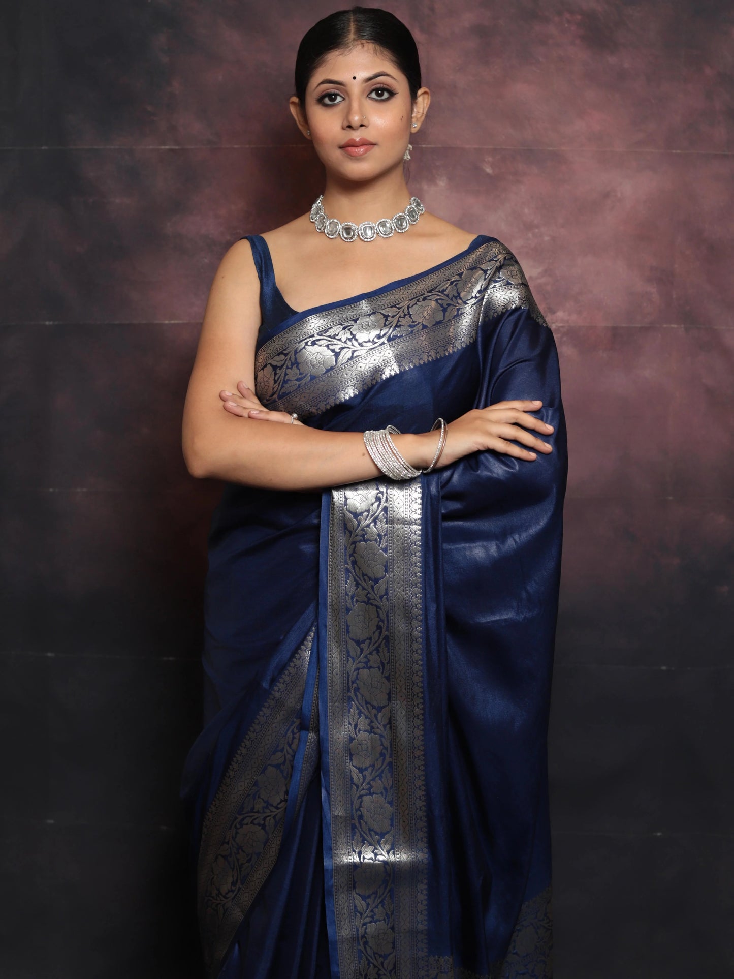 Blue Banarasi Pure Soft Semi Silk Saree With Unstiched Attractive Blouse Piece