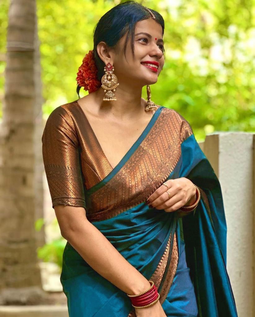 Morpinch Kanjivaram Pure Soft Semi Silk Saree With Unstiched Attractive Blouse Piece