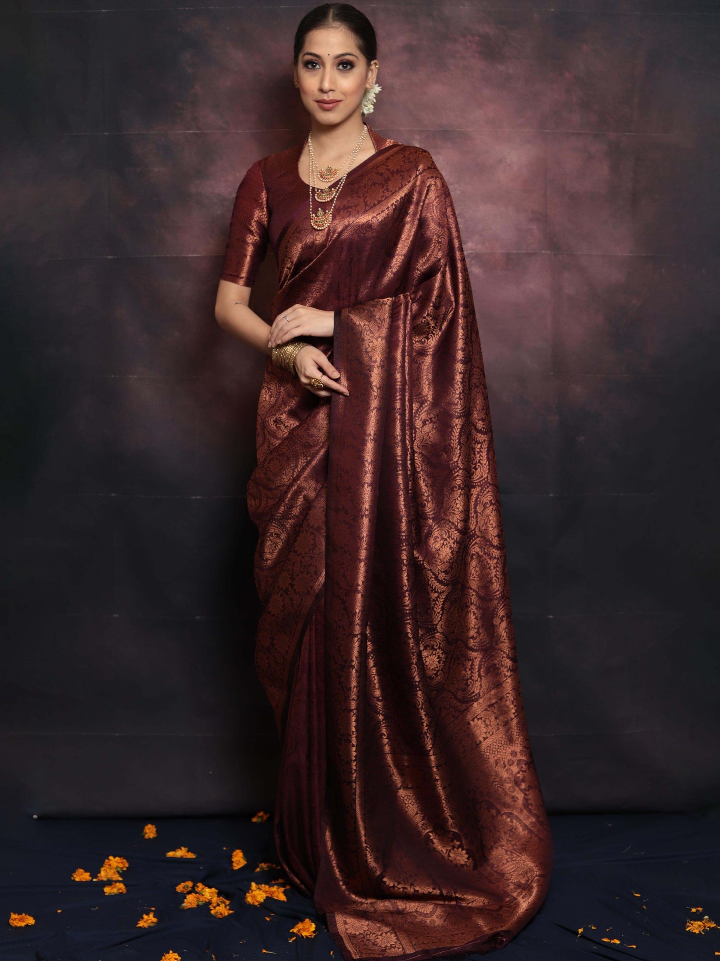 Maroon Pure Soft Semi Silk Saree With Attractive Blouse Piece