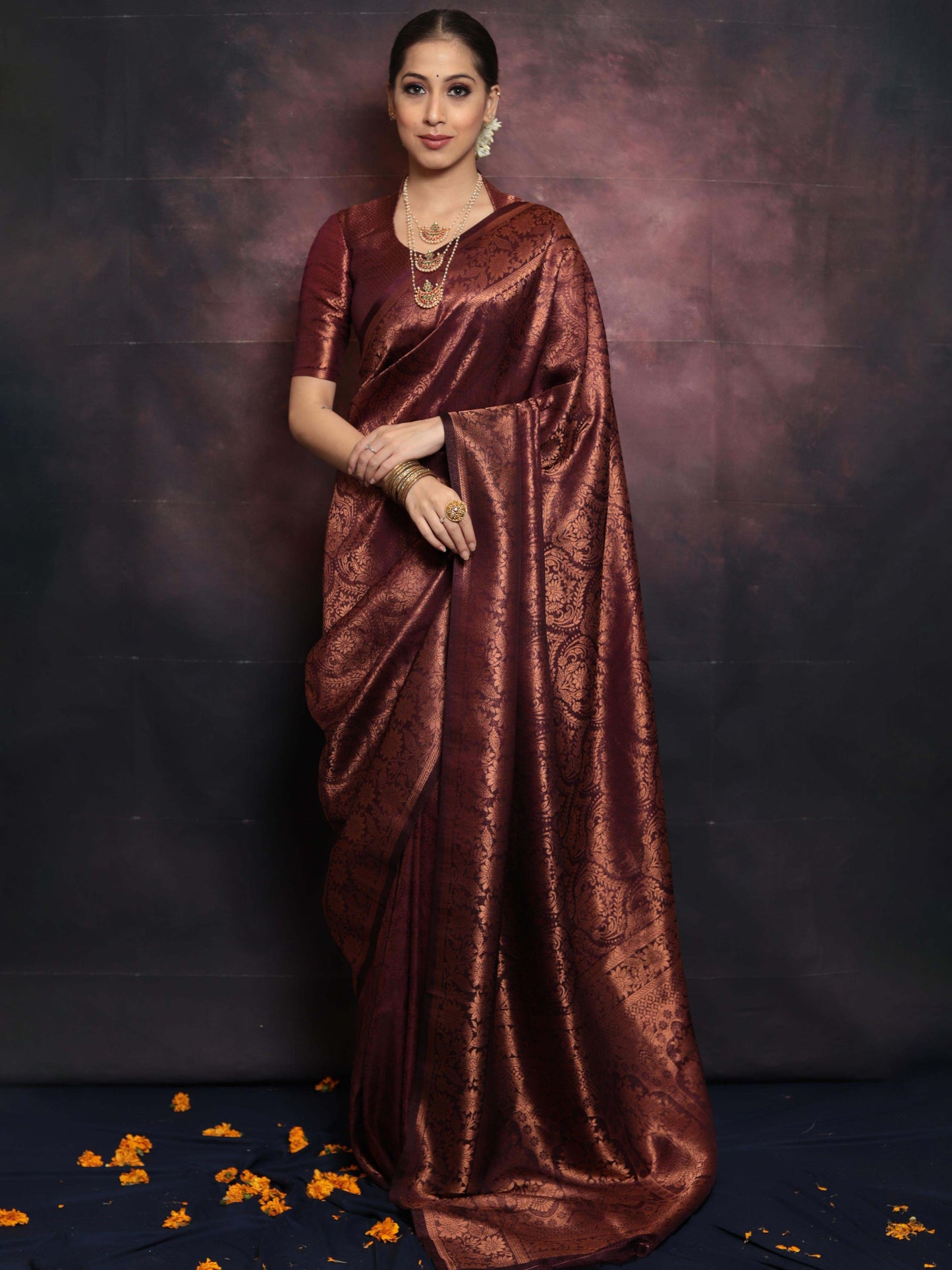 Maroon Pure Soft Semi Silk Saree With Attractive Blouse Piece
