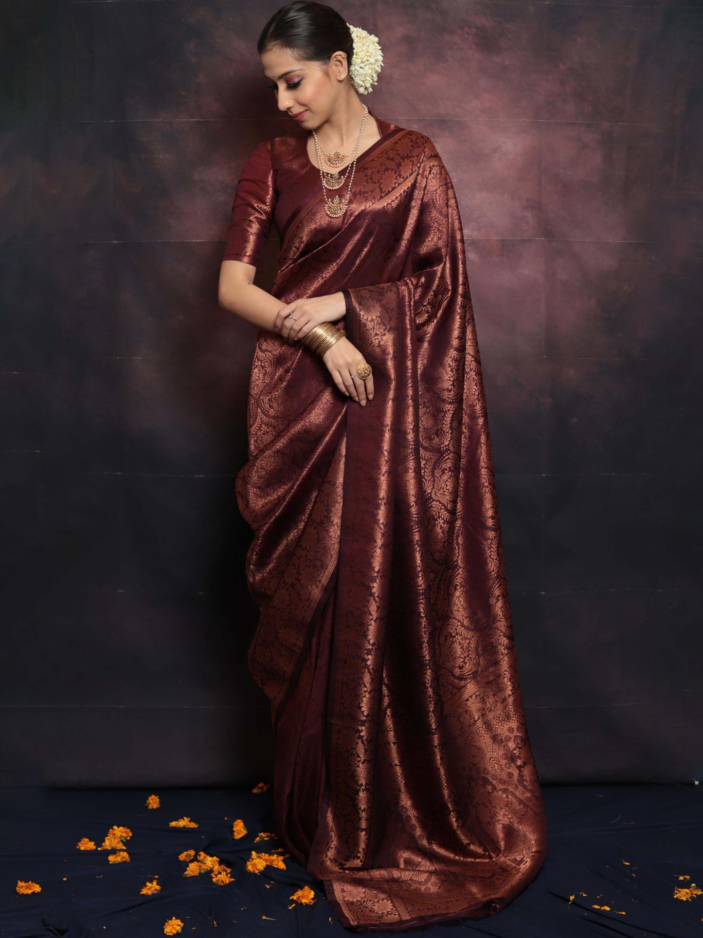 Maroon Pure Soft Semi Silk Saree With Attractive Blouse Piece