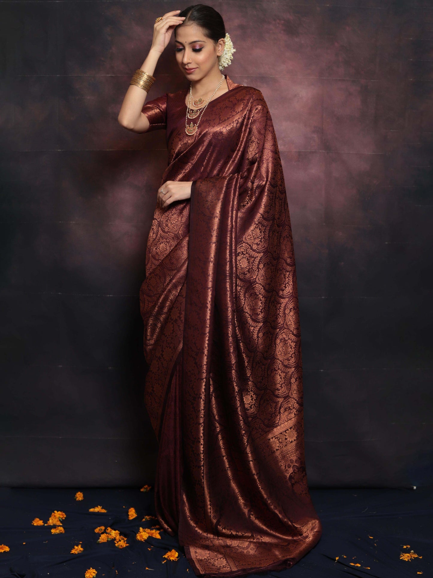 Maroon Pure Soft Semi Silk Saree With Attractive Blouse Piece