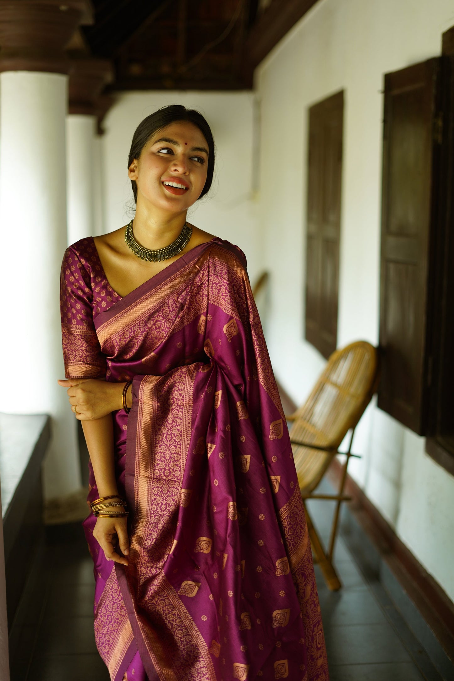 Wine Pure Soft Silk Saree With Twirling Blouse Piece