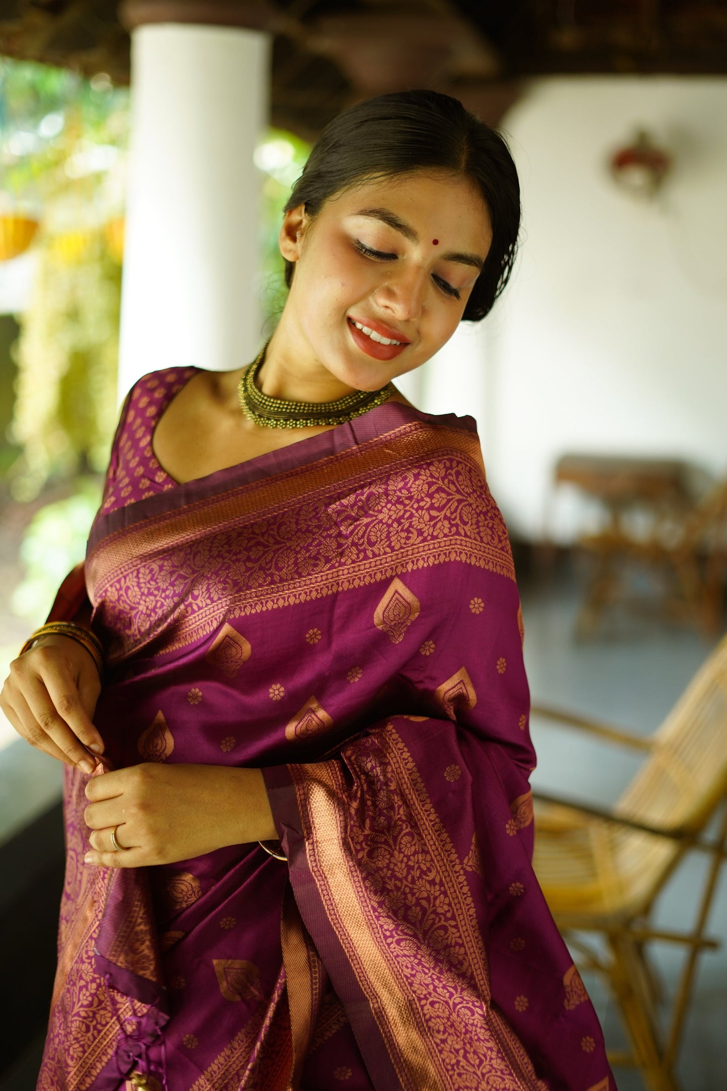 Wine Pure Soft Silk Saree With Twirling Blouse Piece