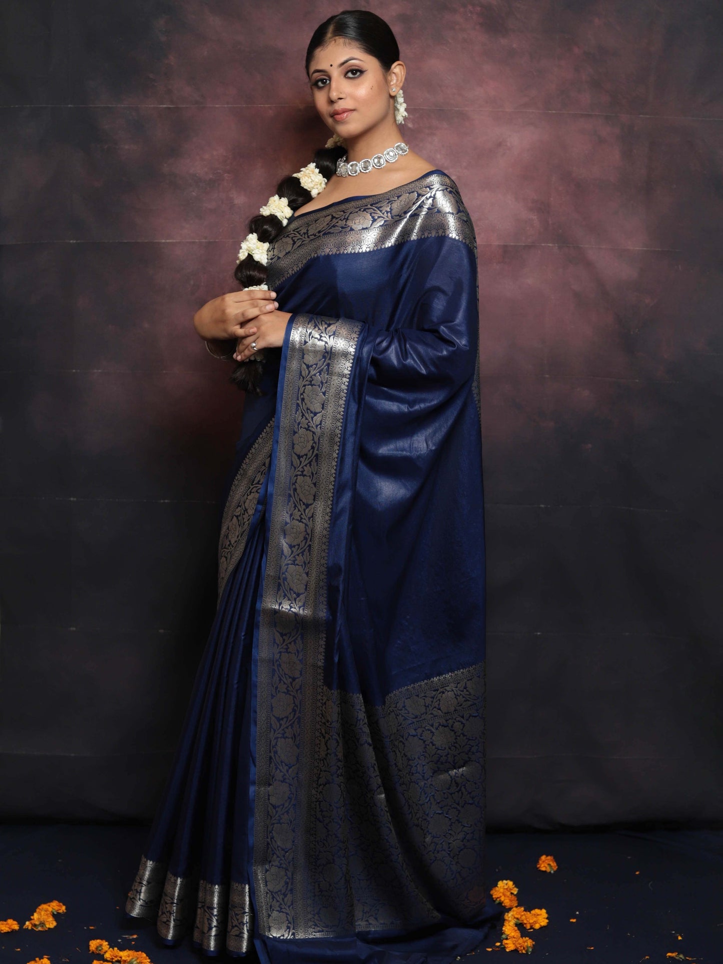 Blue Banarasi Pure Soft Semi Silk Saree With Unstiched Attractive Blouse Piece