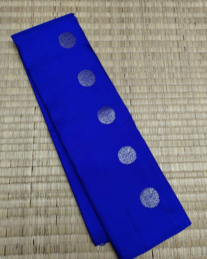 Royal Blue Banarasi Pure Soft Semi Silk Saree With Unstiched Attractive Blouse Piece