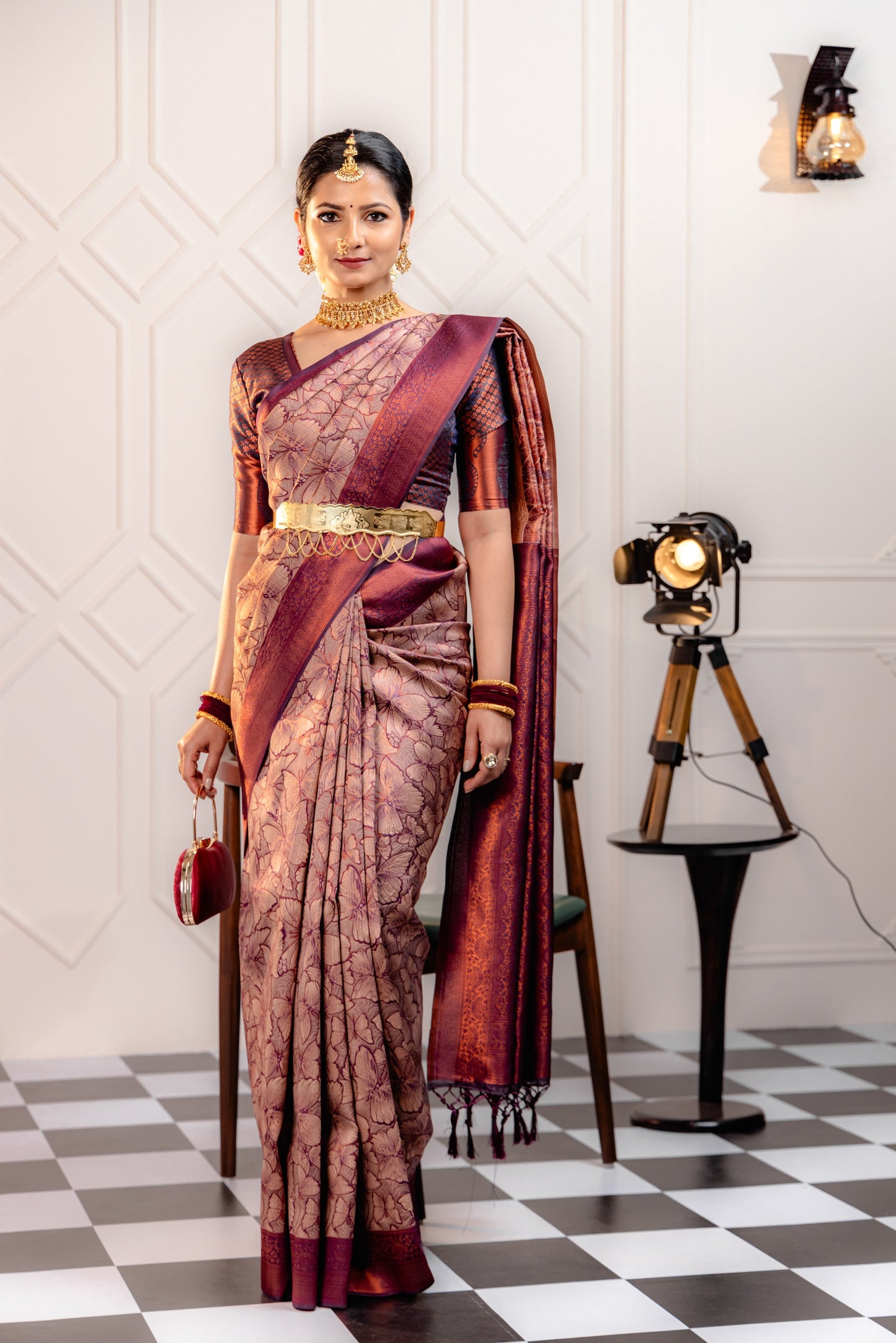 Magenta Pure Soft Silk Saree With Engrossing Blouse Piece