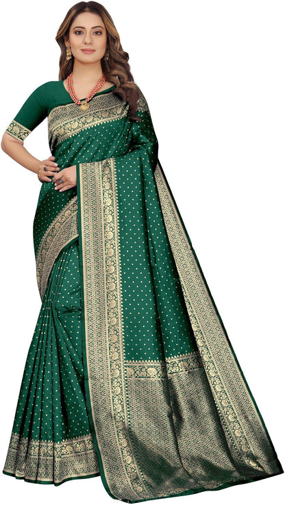 Green Pure Soft Silk Saree With Engrossing Blouse Piece