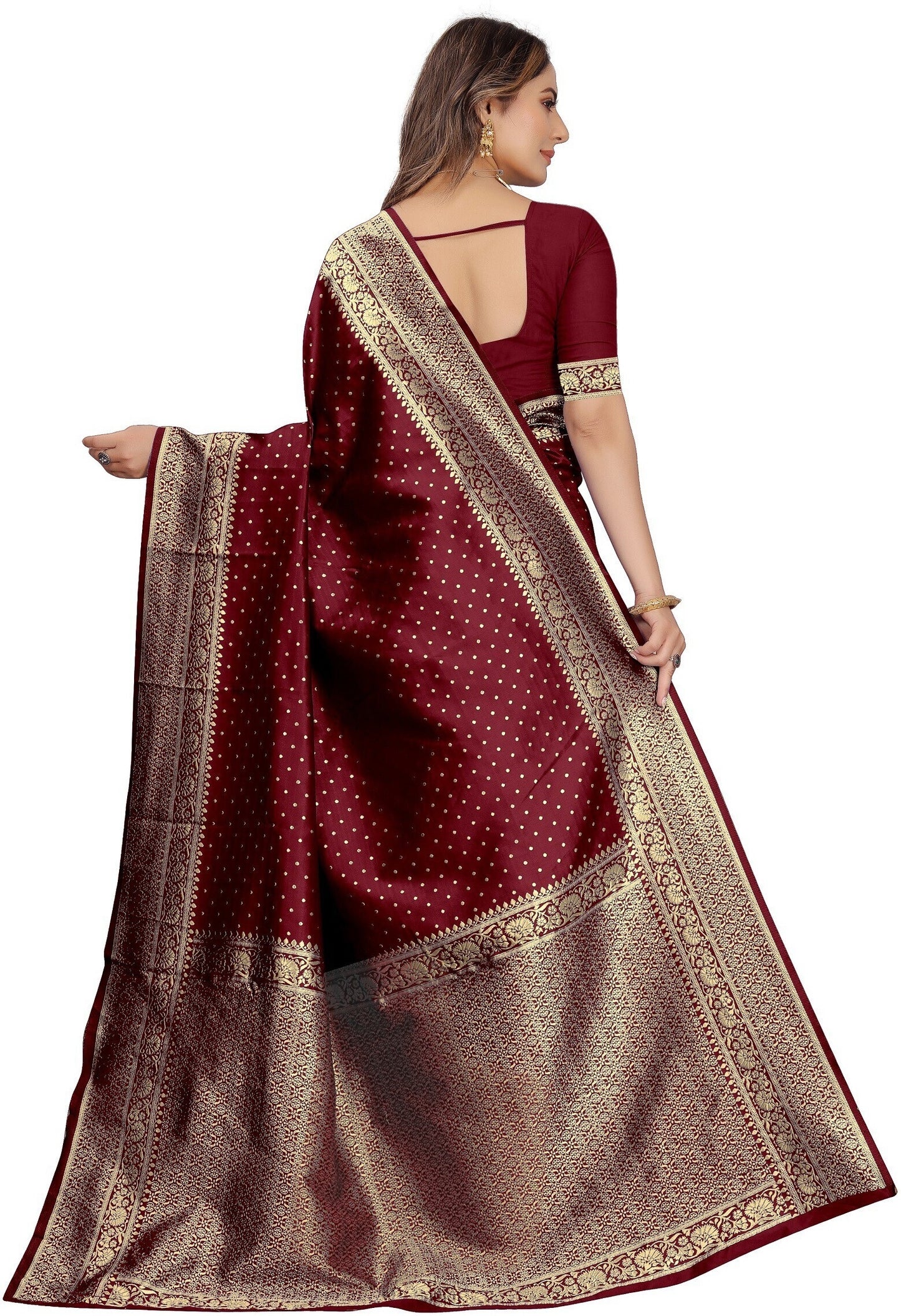 Maroon Pure Soft Silk Saree With Engrossing Blouse Piece