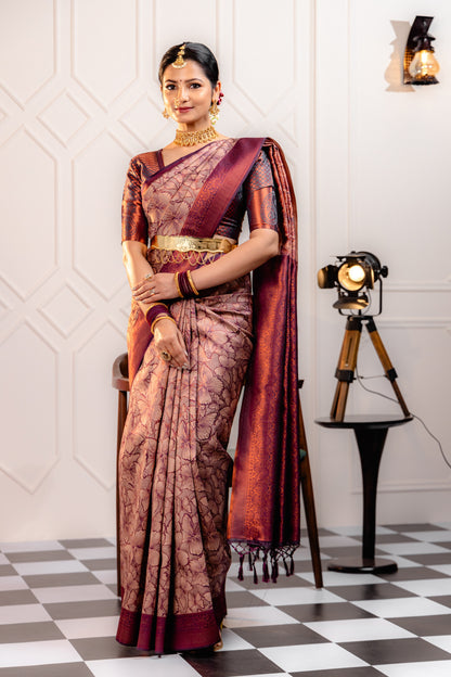 Magenta Pure Soft Silk Saree With Engrossing Blouse Piece