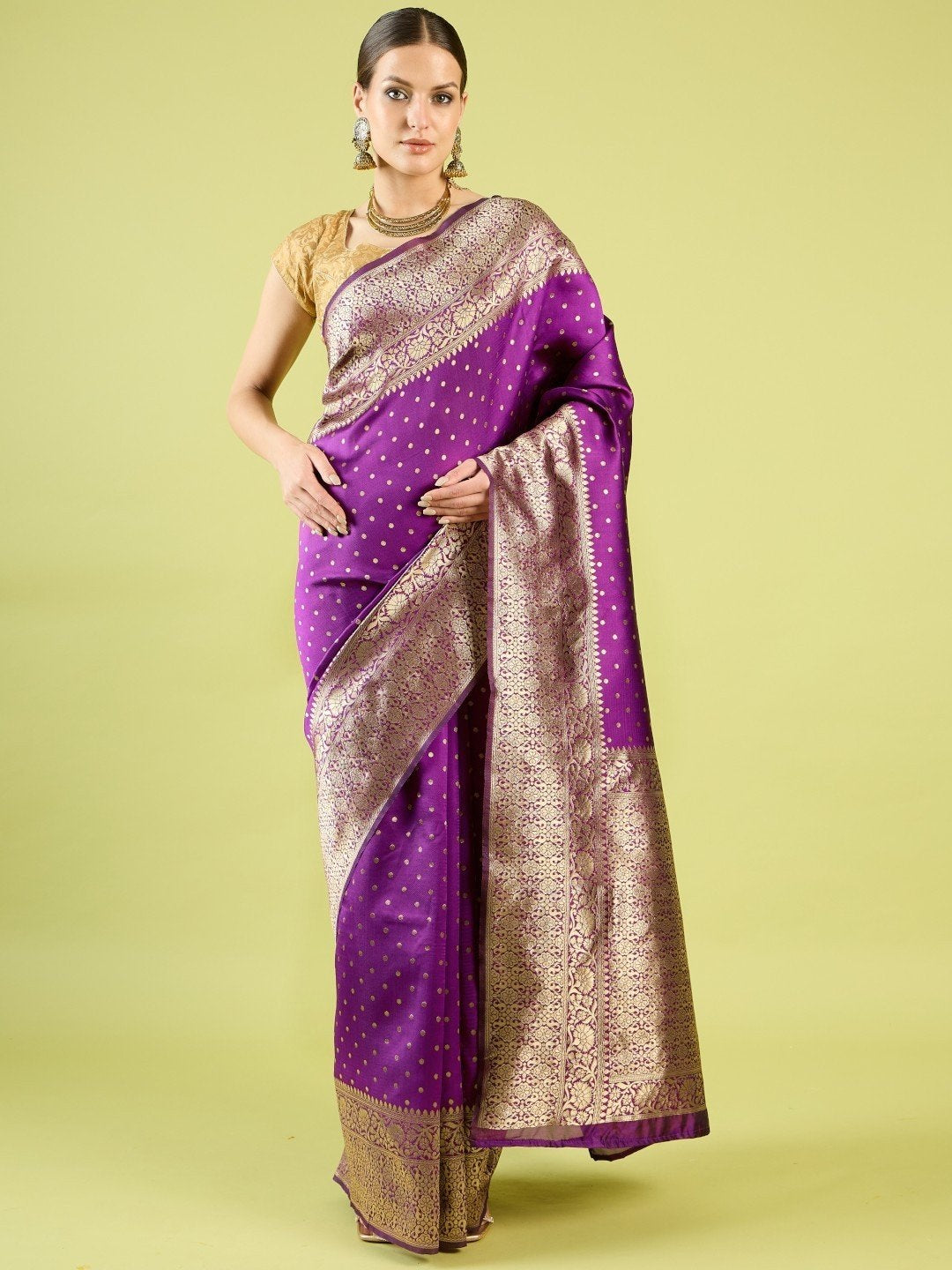 Purple Pure Soft Silk Saree With Engrossing Blouse Piece