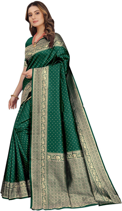 Green Pure Soft Silk Saree With Engrossing Blouse Piece