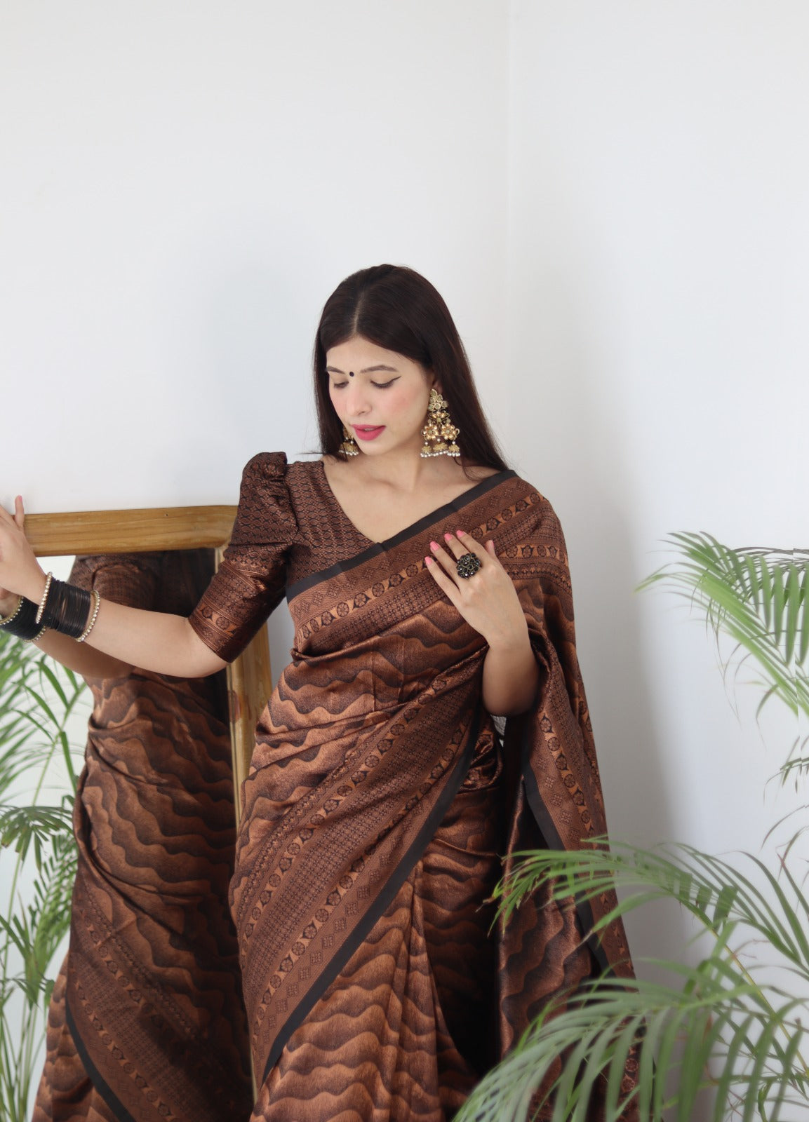 Black Banarasi Pure Soft Semi Silk Saree With Unstiched Attractive Blouse Piece