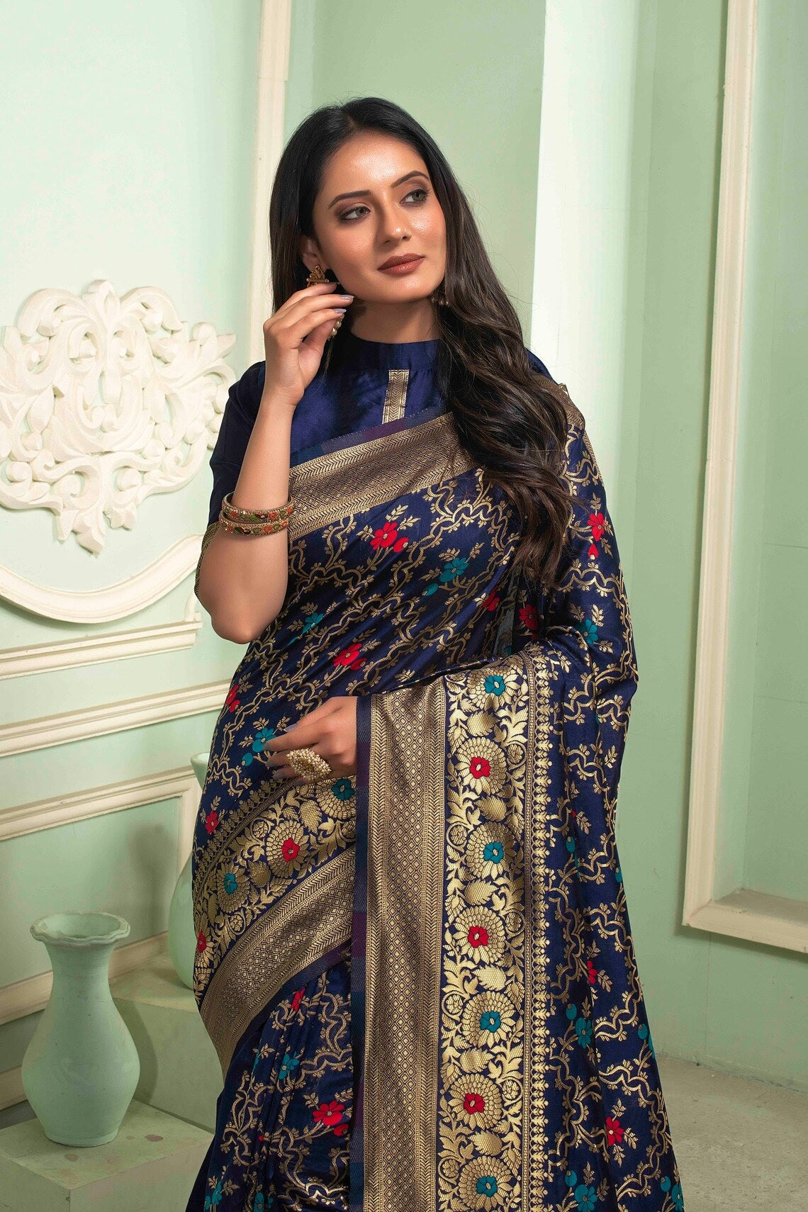 Blue Pure Soft Semi Silk Saree With Attractive Blouse Piece