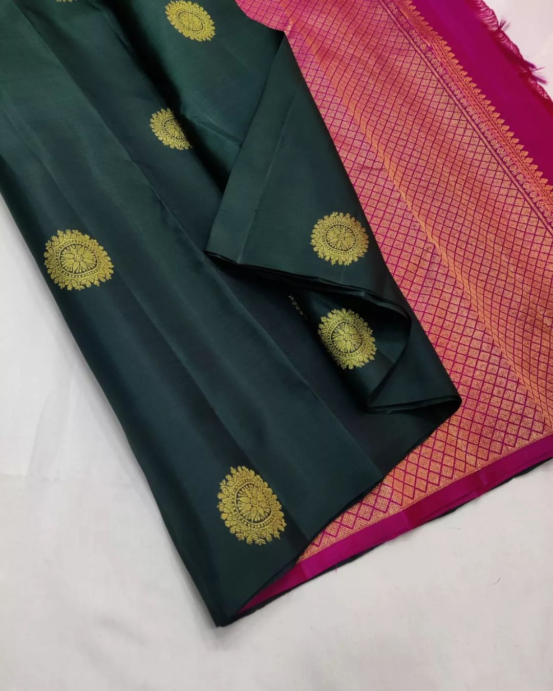 Green Pink Banarasi Pure Soft Semi Silk Saree With Unstiched Attractive Blouse Piece