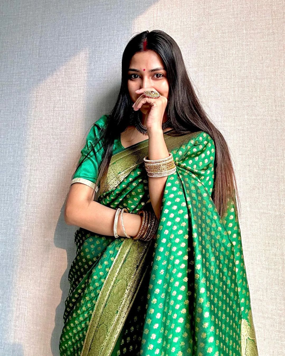 Green Combination Pure Soft Semi Silk Saree With Attractive Blouse Piece