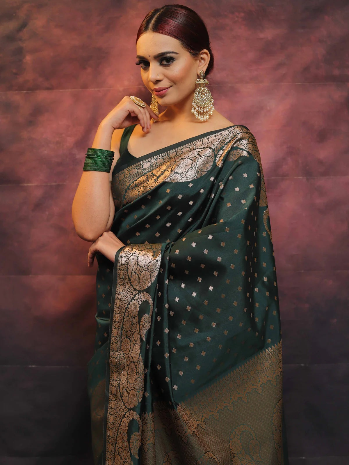 Green Banarasi Pure Soft Semi Silk Saree With Unstiched Attractive Blouse Piece