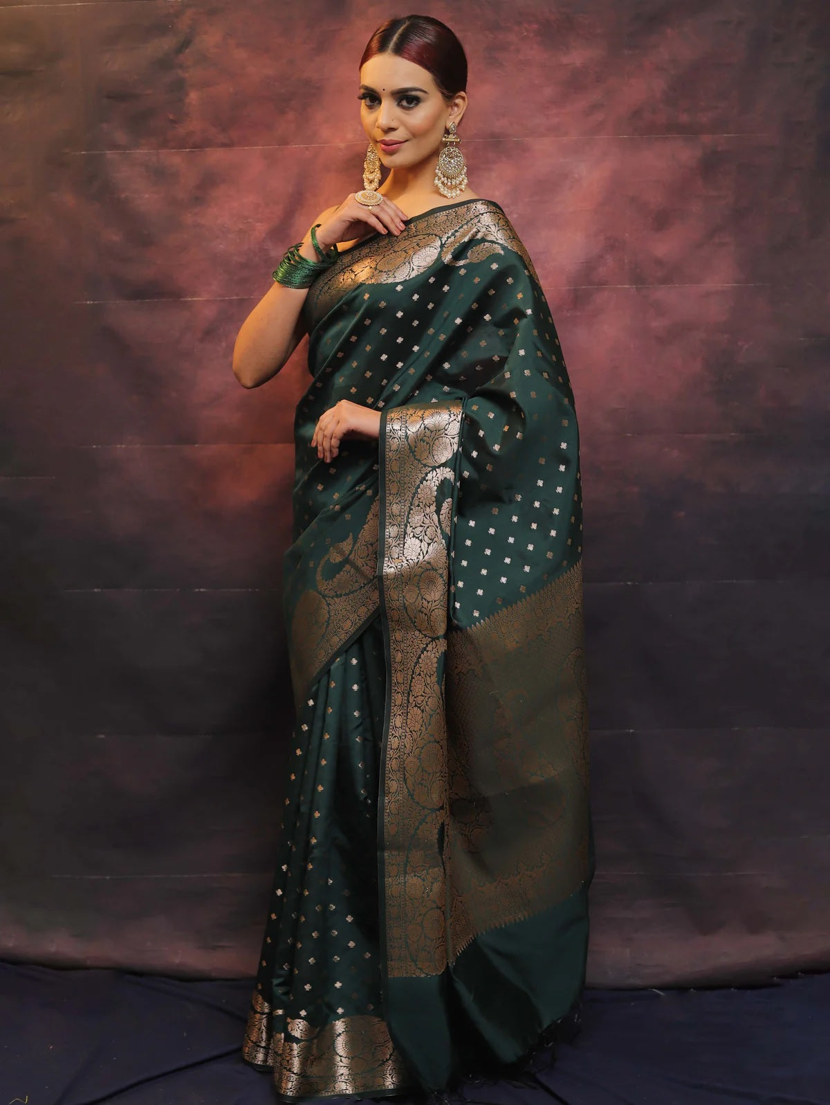 Green Banarasi Pure Soft Semi Silk Saree With Unstiched Attractive Blouse Piece