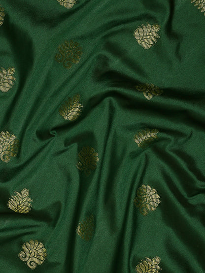 Green Zari Combination Pure Soft Silk Saree Stylish Blouse Piece