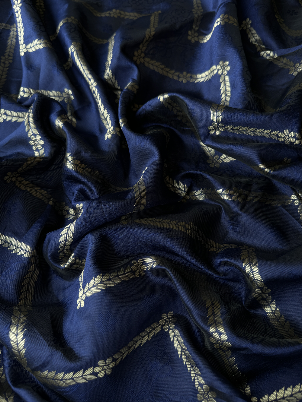 Navy Blue Combination Pure Soft Semi Silk Saree With Attractive Blouse Piece