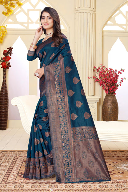 Morpinch Pure Soft Silk Saree With Engrossing Blouse Piece