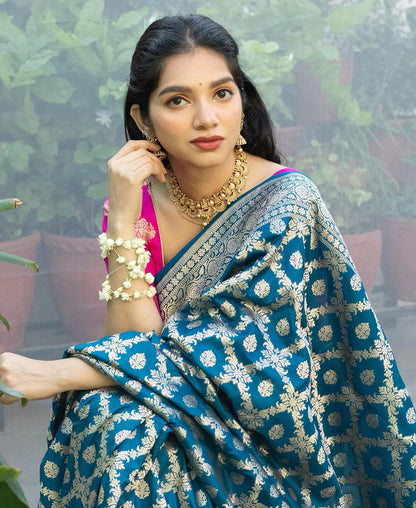 Morpinch Combination Pure Soft Semi Silk Saree With Attractive Blouse Piece