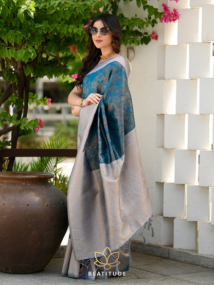 Morpinch Pure Soft Silk Saree With Engrossing Blouse Piece