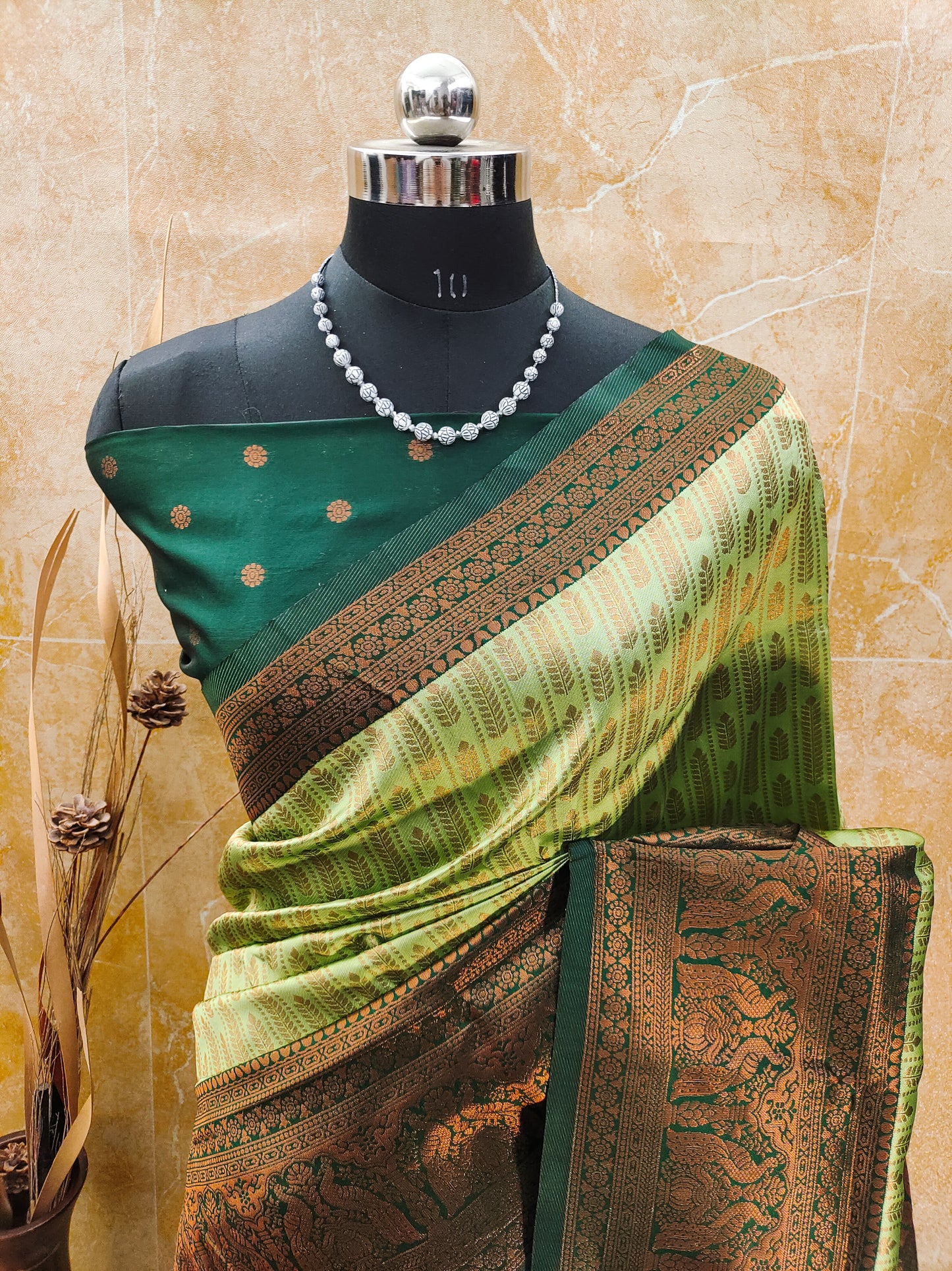 Pista Green Pure Soft Silk Saree With Engrossing Blouse Piece