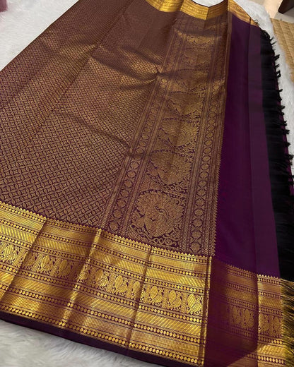 Purple Pure Soft Semi Silk Saree With Attractive Blouse Piece