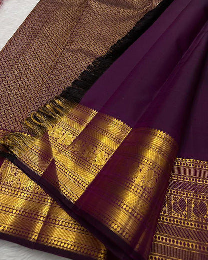 Purple Pure Soft Semi Silk Saree With Attractive Blouse Piece