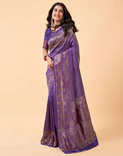 Purple Pure Soft Silk Saree With Engrossing Blouse Piece