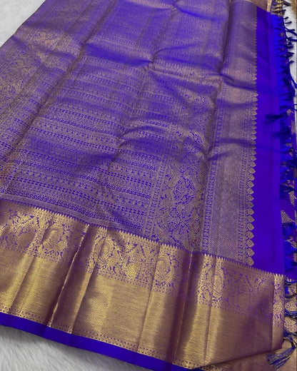 Royal Blue Pure Soft Semi Silk Saree With Attractive Blouse Piece