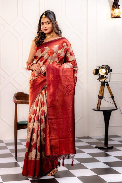 Maroon Pure Soft Silk Saree With Engrossing Blouse Piece