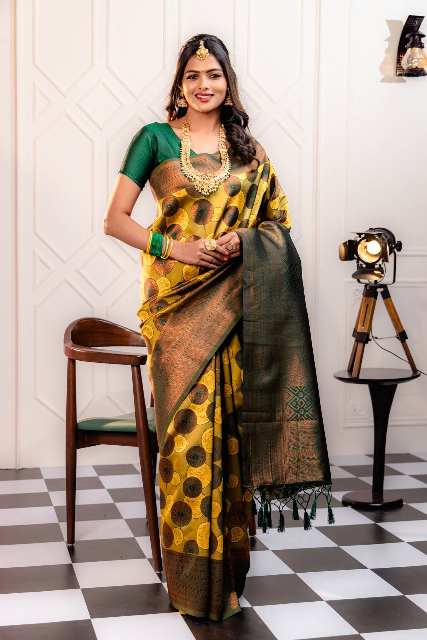 Yellow Pure Soft Silk Saree With Engrossing Blouse Piece