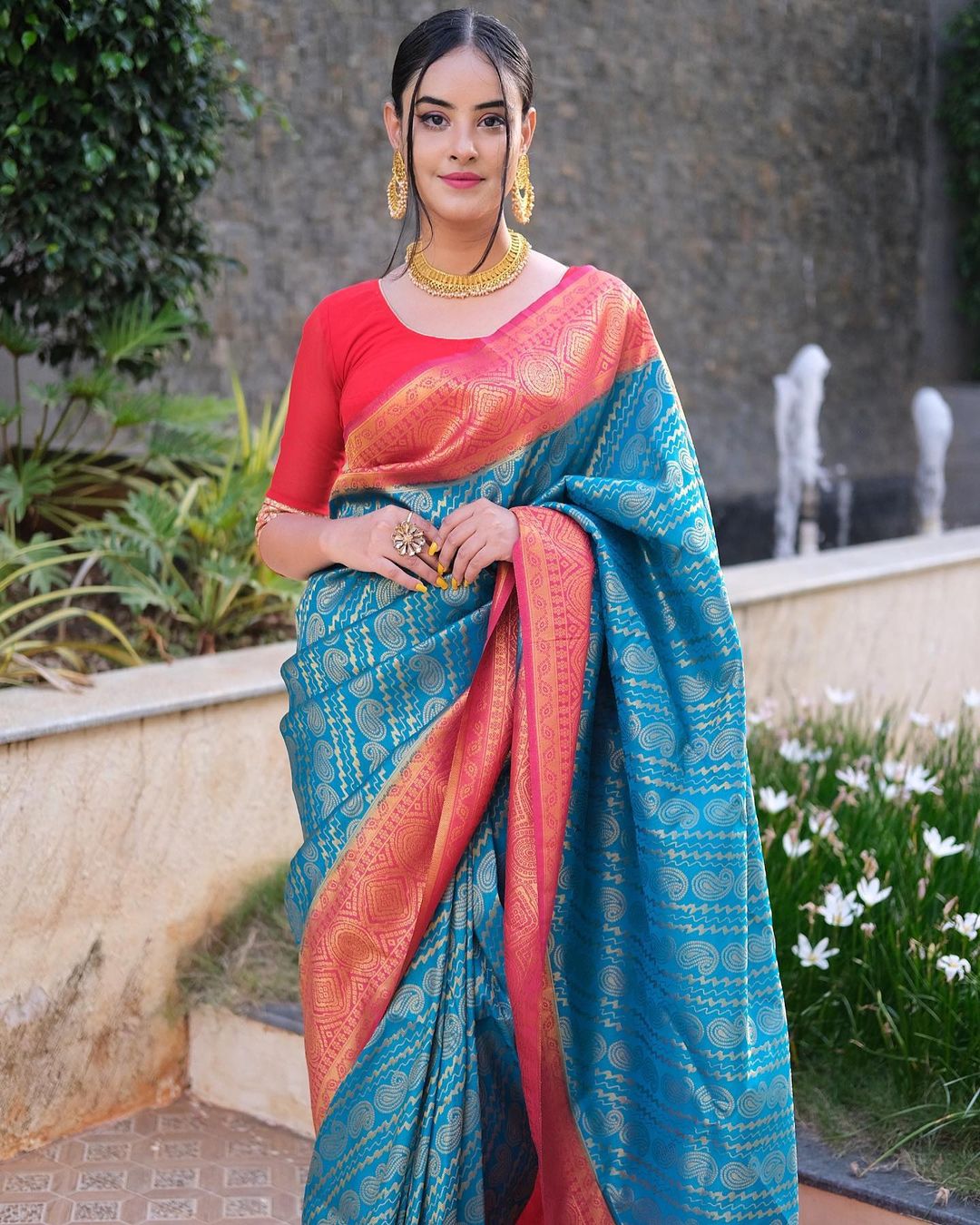 Sky Pink Combination Pure Soft Semi Silk Saree With Attractive Blouse Piece