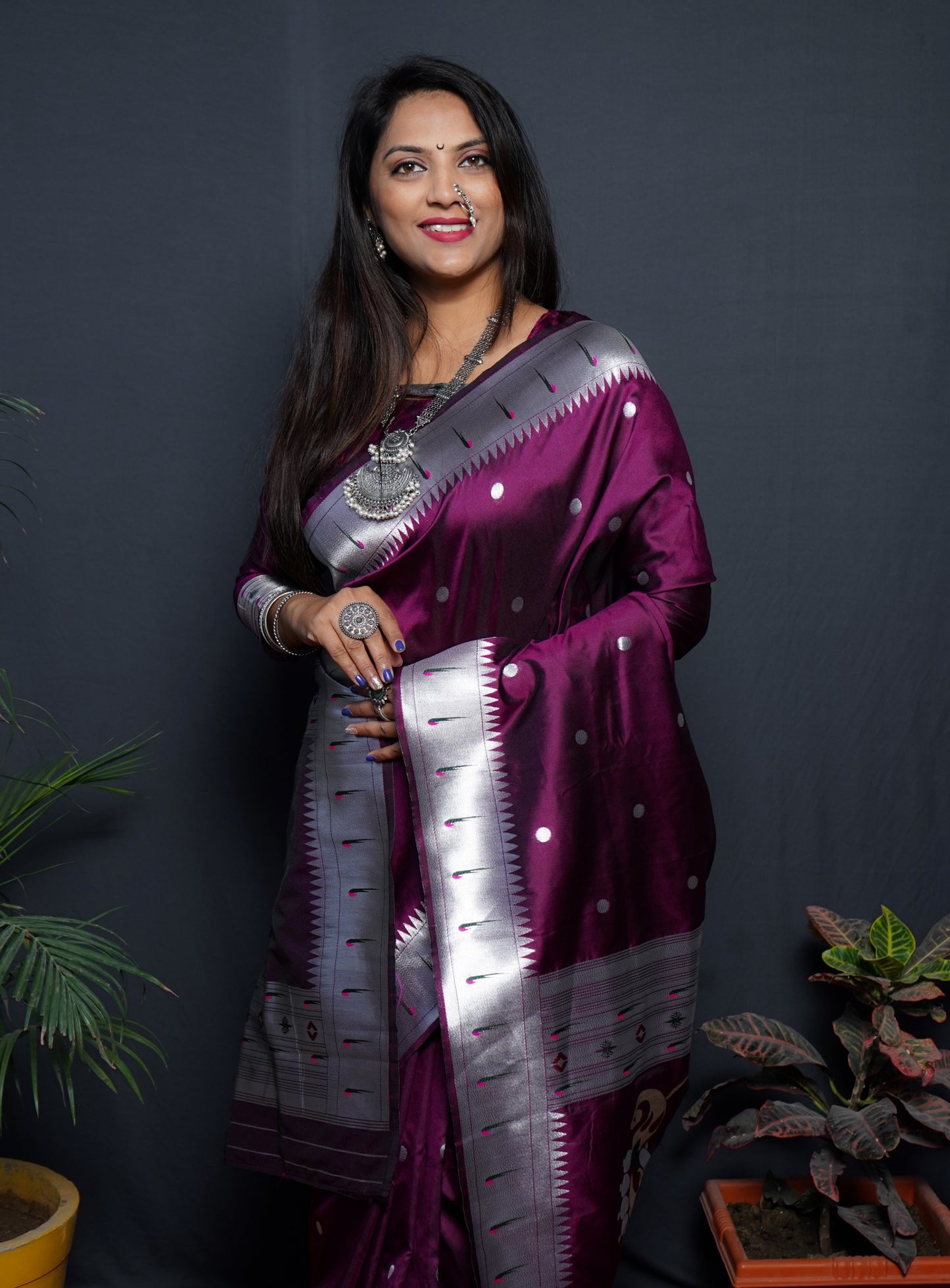 Wine Kanjivaram Pure Soft Semi Silk Saree With Unstiched Attractive Blouse Piece