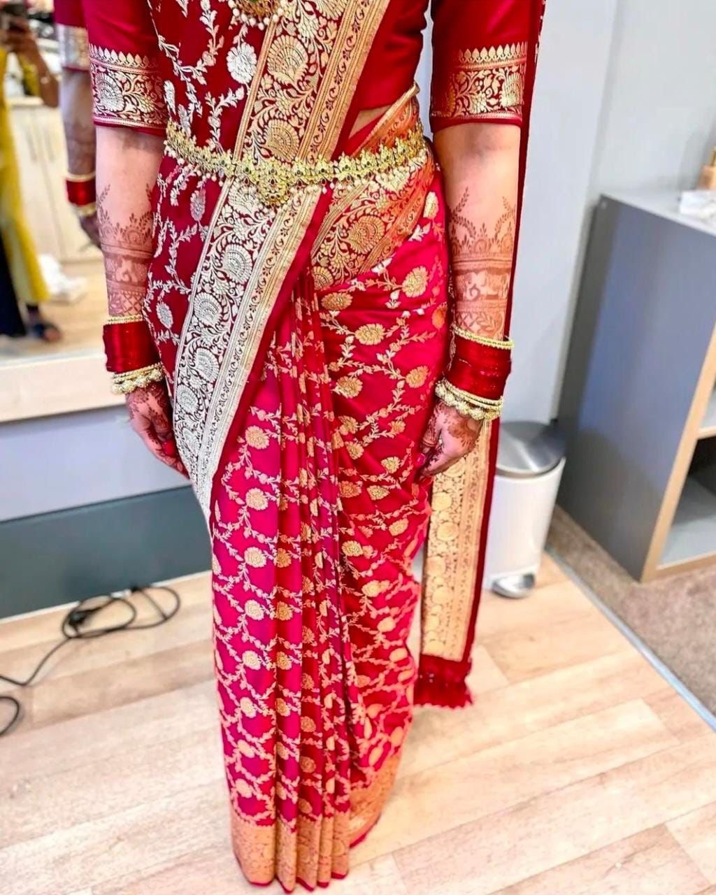 Red Banarasi Pure Soft Semi Silk Saree With Unstiched Attractive Blouse Piece