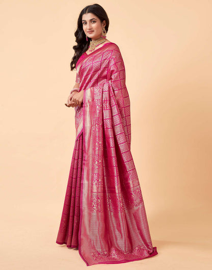 Pink Pure Soft Silk Saree With Engrossing Blouse Piece