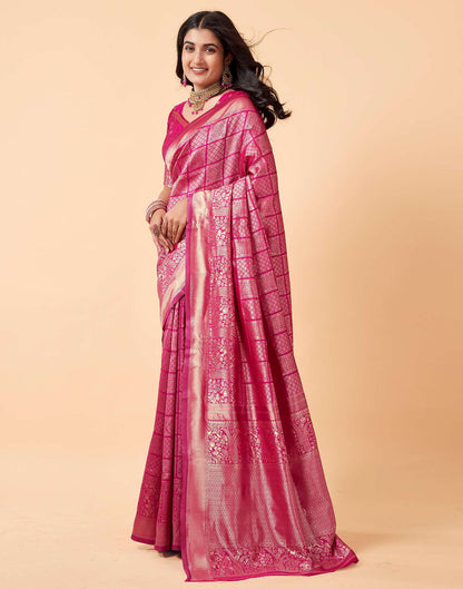 Pink Pure Soft Silk Saree With Engrossing Blouse Piece