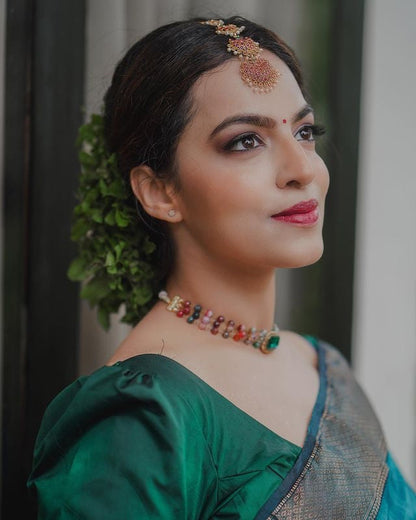 Teal Blue Pure Soft Semi-Silk Saree Stylish Blouse Piece