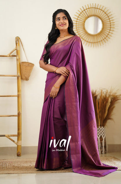 Magenta Pure Soft Semi Silk Saree With Moiety Blouse Piece