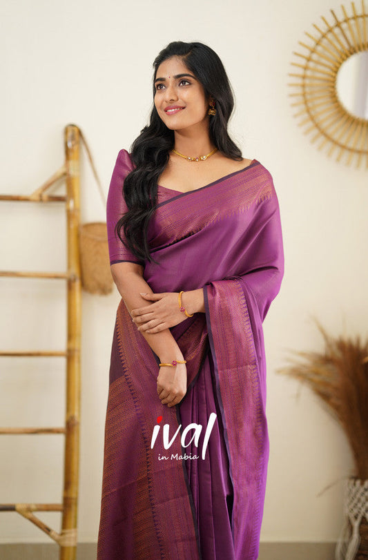 Magenta Pure Soft Semi Silk Saree With Moiety Blouse Piece