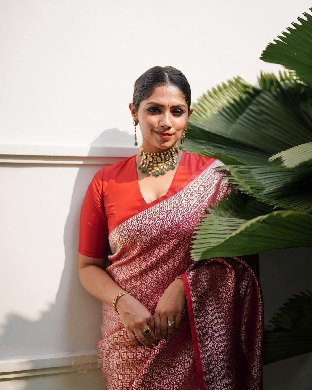 Light Peach Pure Soft Semi-Silk Saree Stylish Blouse Piece