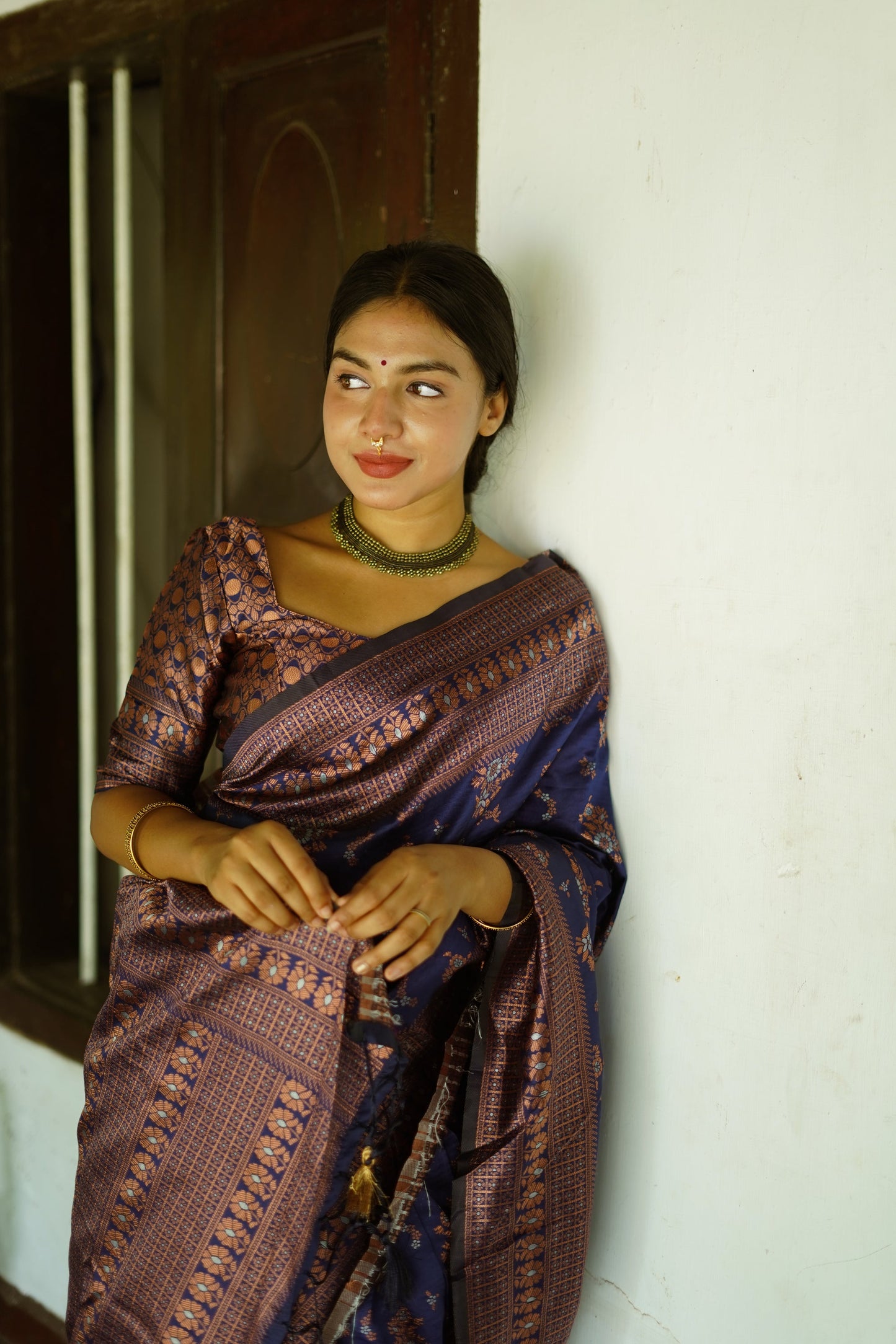 Blue Pure Soft Silk Saree With Twirling Blouse Piece