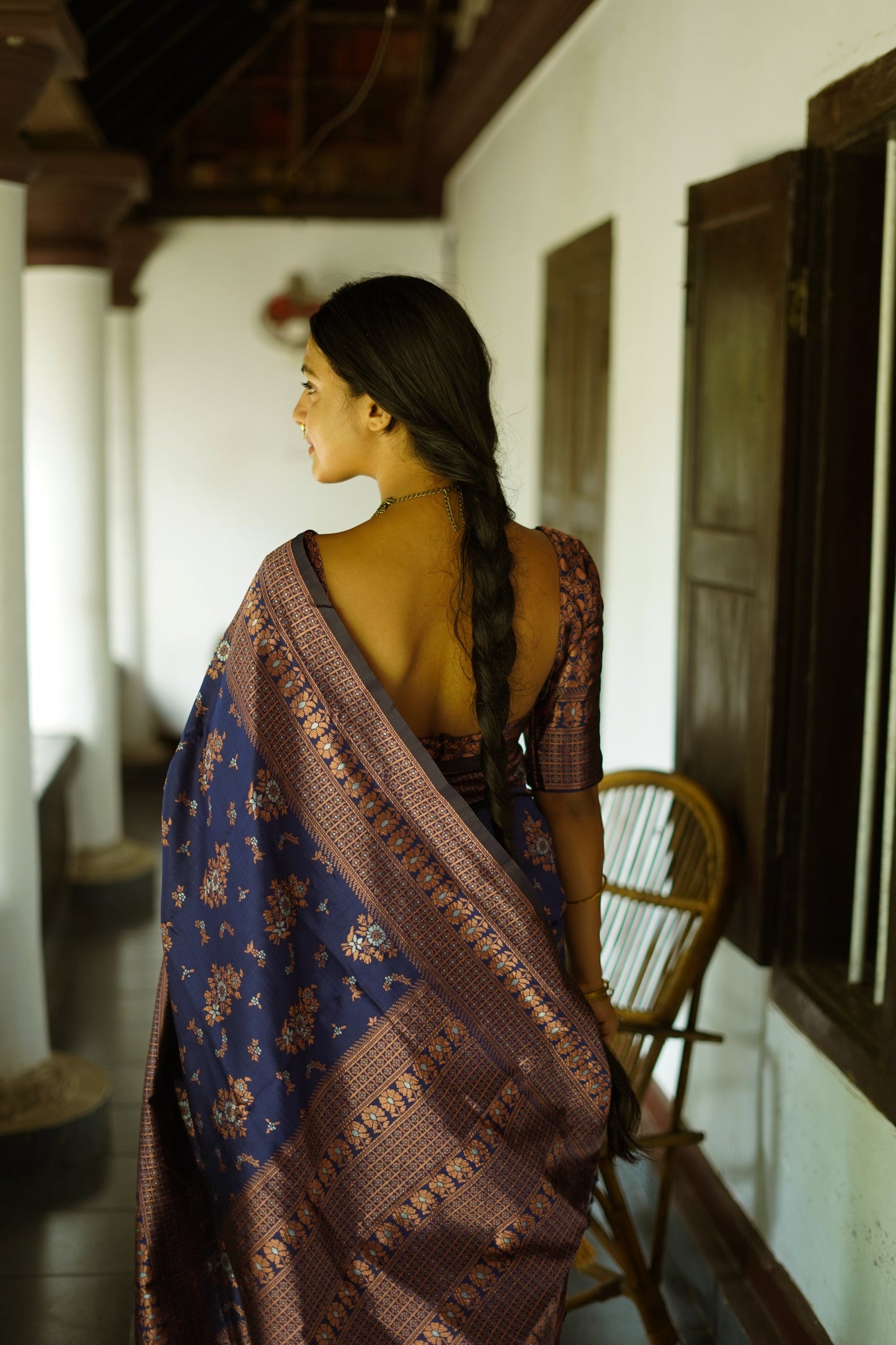 Blue Pure Soft Silk Saree With Twirling Blouse Piece