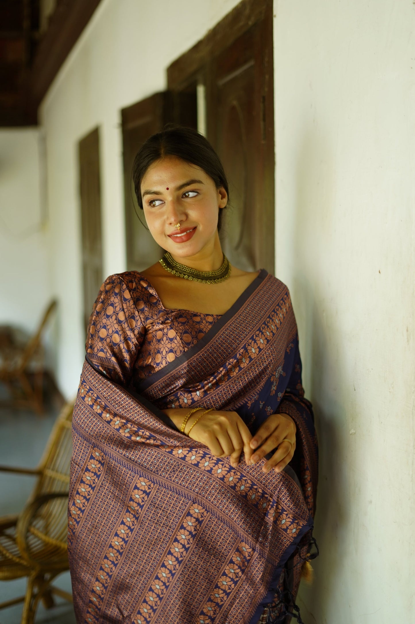 Blue Pure Soft Silk Saree With Twirling Blouse Piece