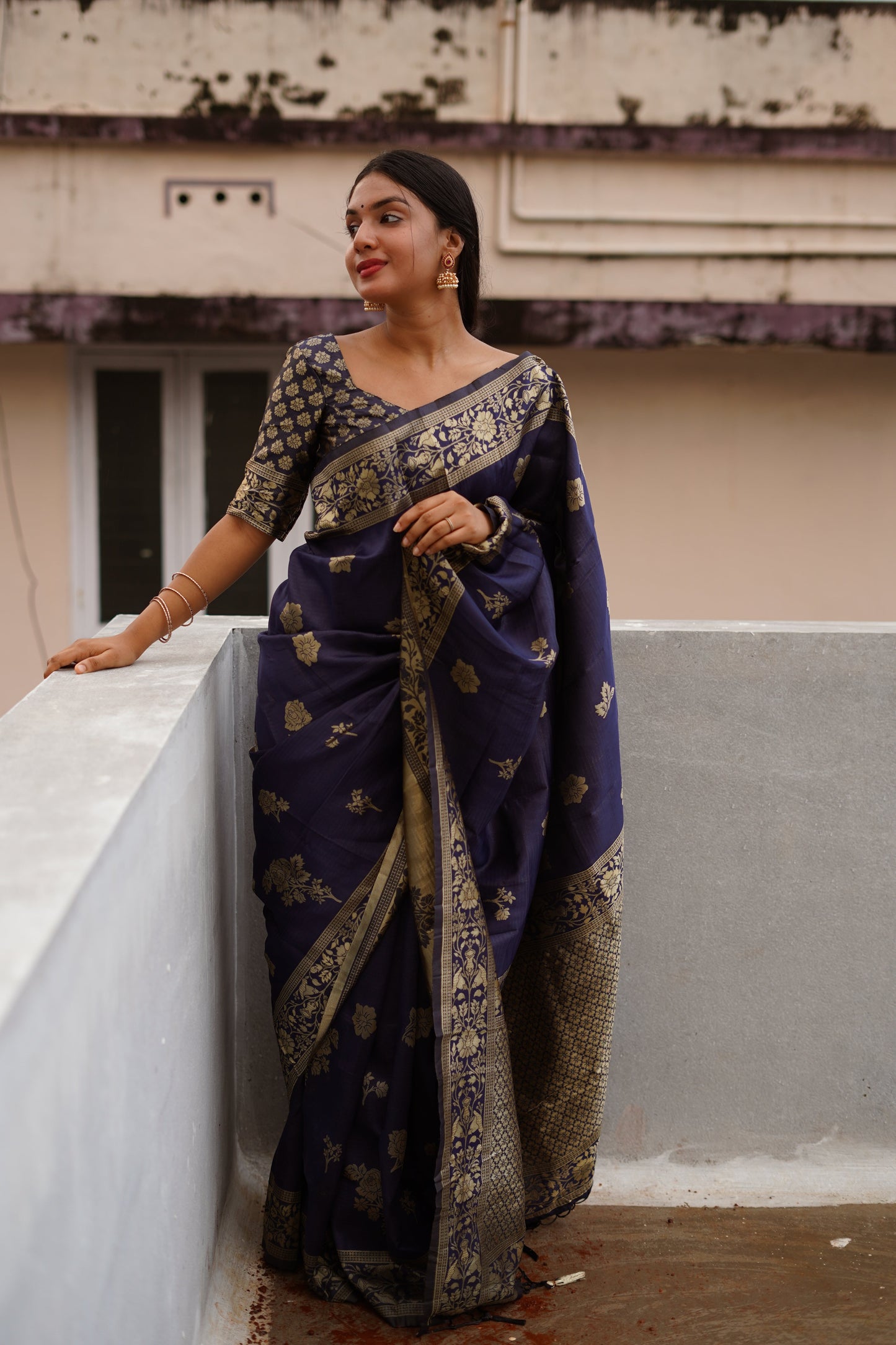 Blue Pure Soft Silk Saree With Twirling Blouse Piece