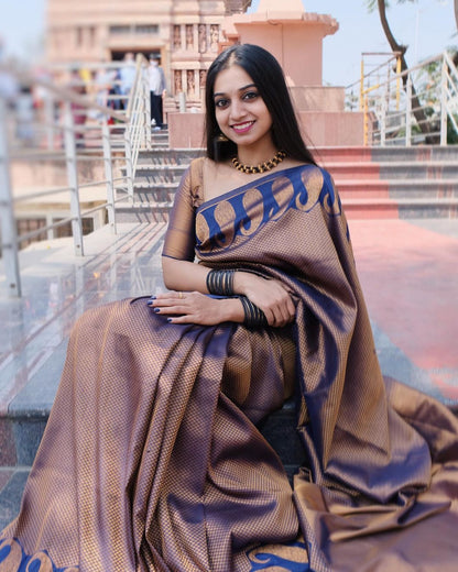 Blue Pure Soft Silk Saree With Lovely Blouse Piece