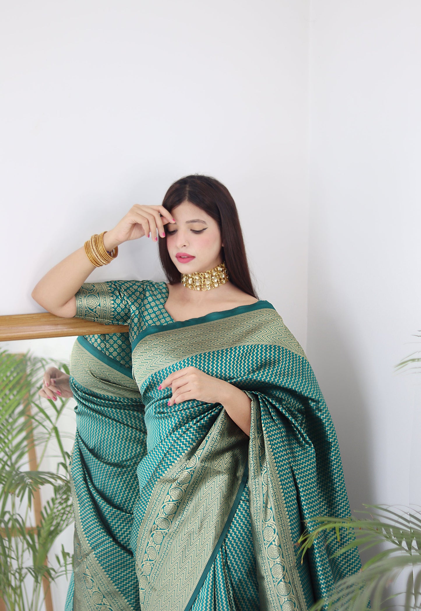 Light Green Pure Soft Silk Saree Stylish Blouse Piece