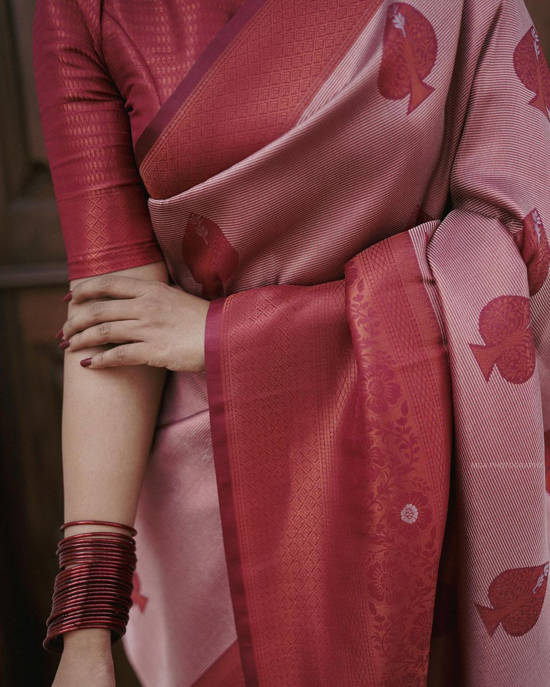 Radish Tomato Pure Soft Semi Silk Saree With Attractive Blouse Piece